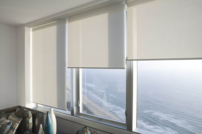 Roller blinds fitted in home
